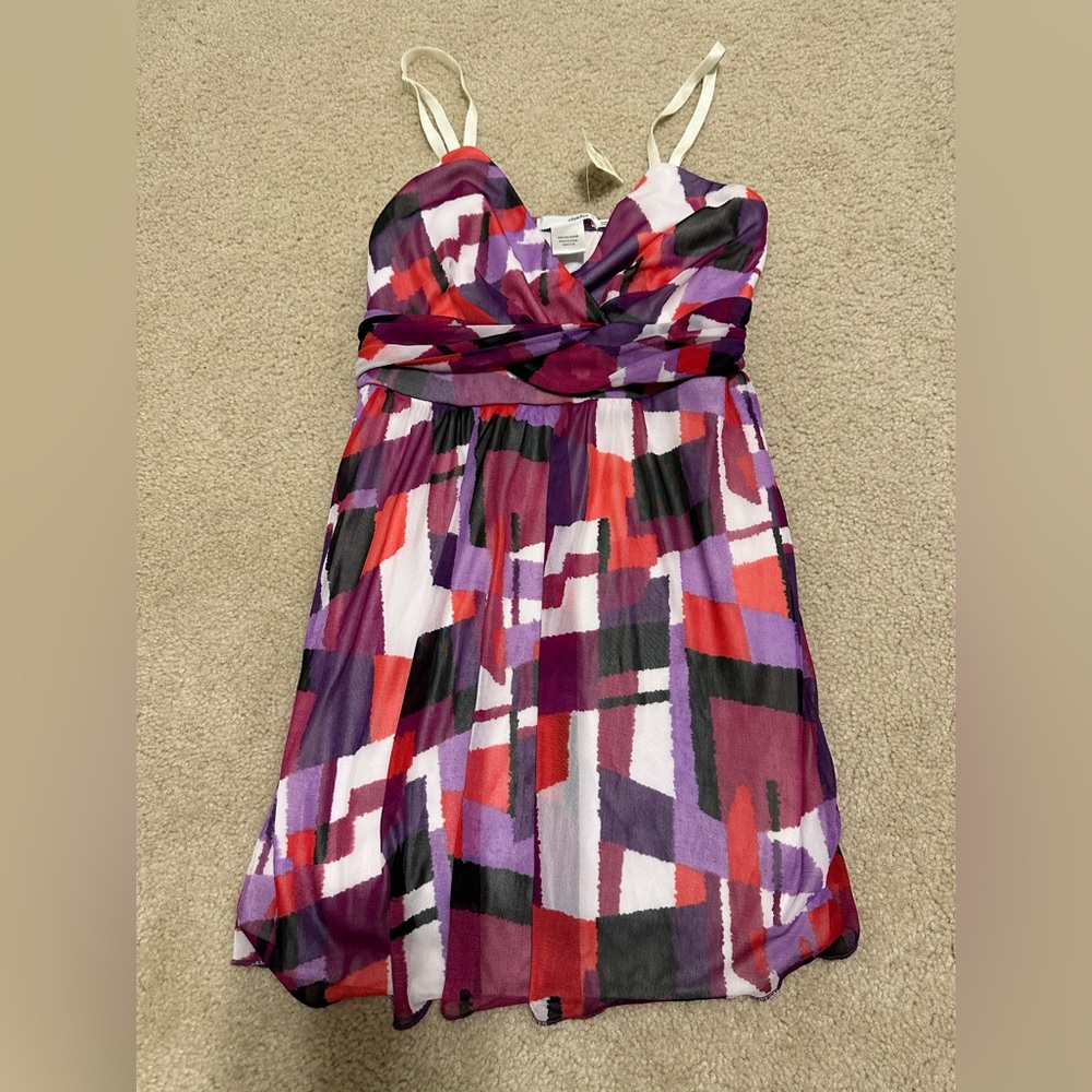 Studio Y size small spaghetti strap tank top Purple Geometric print